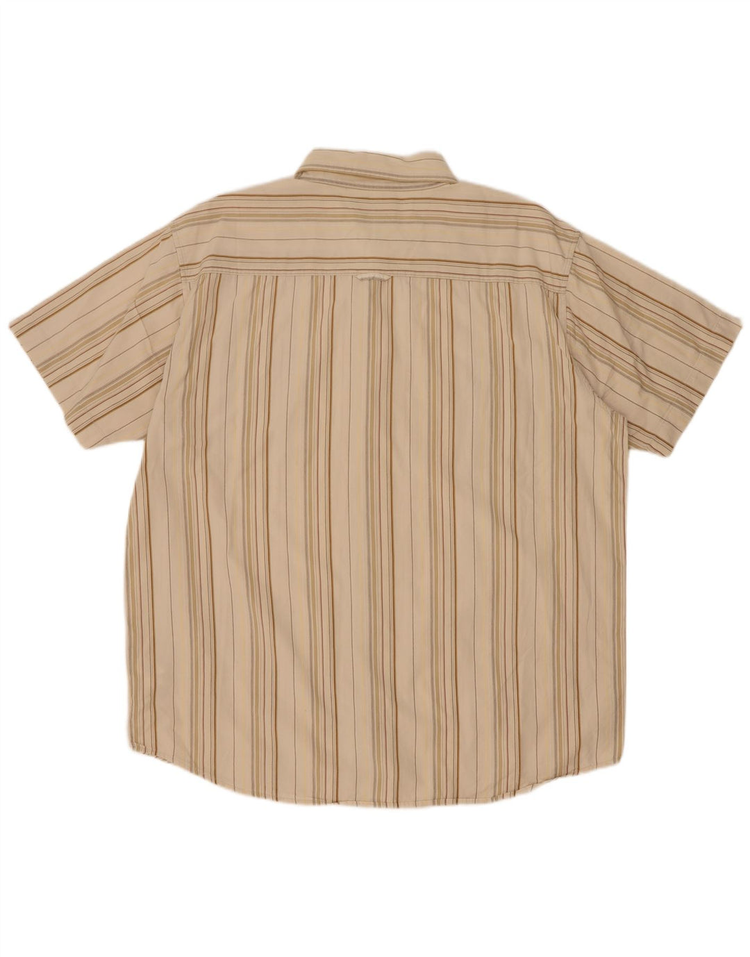 Wrangler Mens Short Sleeve Shirt 2XL Beige Striped