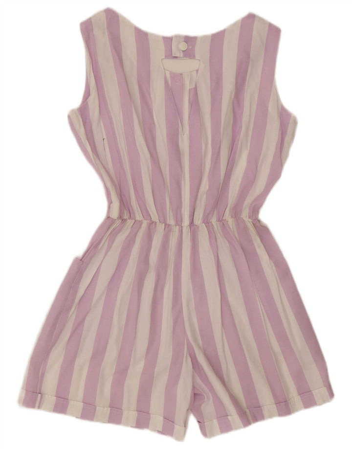 Vintage Womens Playsuit UK 16 Large Purple Striped