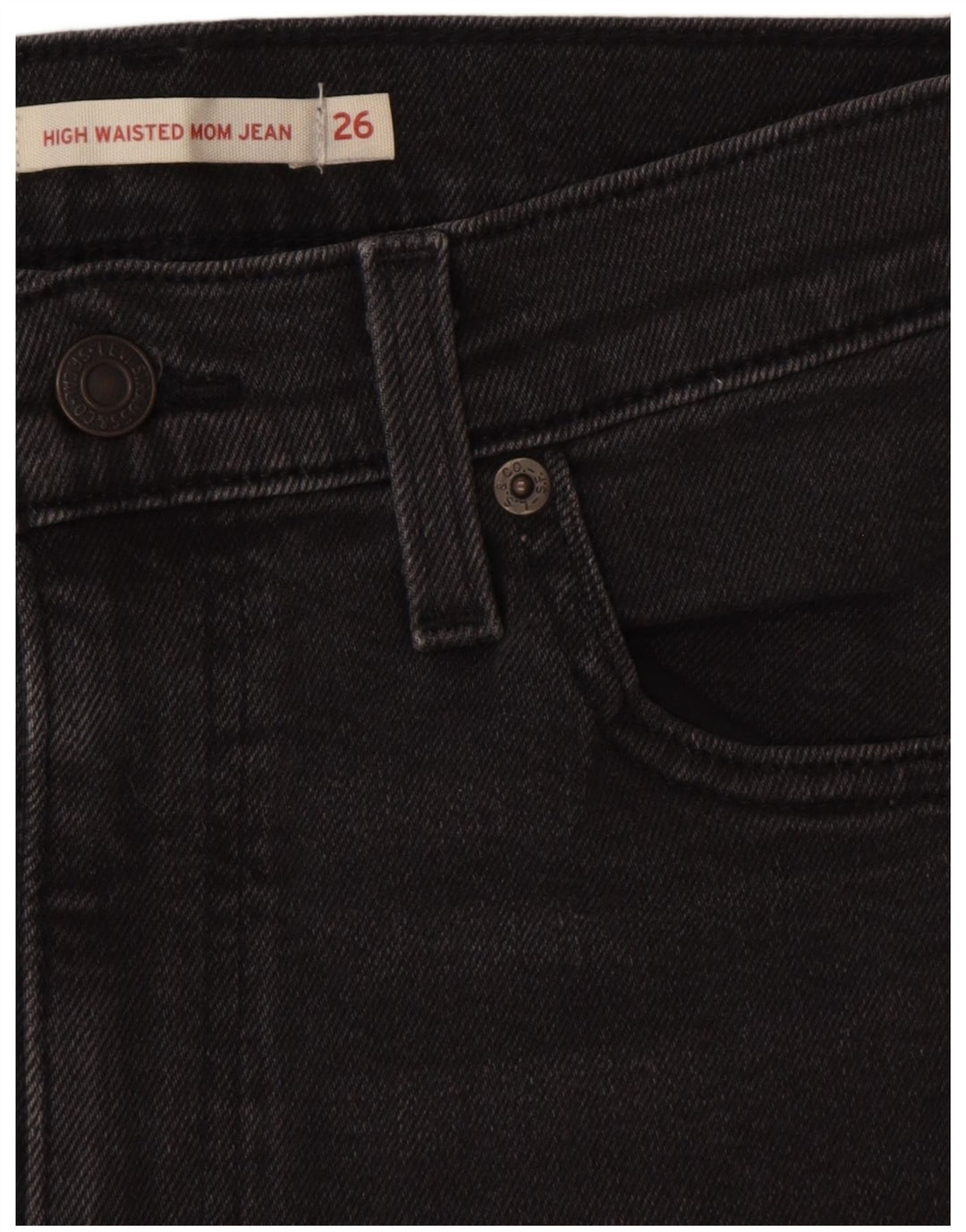 LEVI'S Womens Mom Jean Crop High Waist Jeans W26 L26 Grey Cotton
