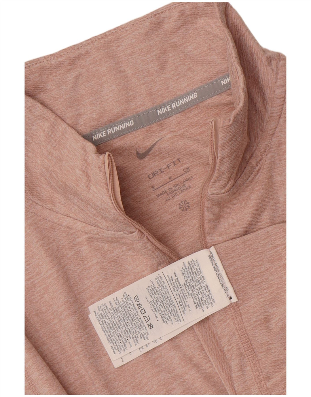 Nike Womens Dri Fit Pullover Tracksuit Top UK 10 Small Pink Flecked