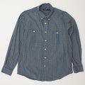 NAUTICA Mens Slim Fit Shirt Large Navy Blue Check Cotton Vintage Nautica and Second-Hand Nautica from Messina Hembry 