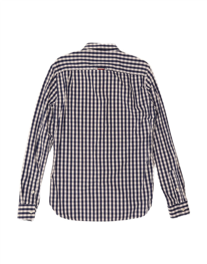 SUPERDRY Mens Shirt Small Navy Blue Check Cotton