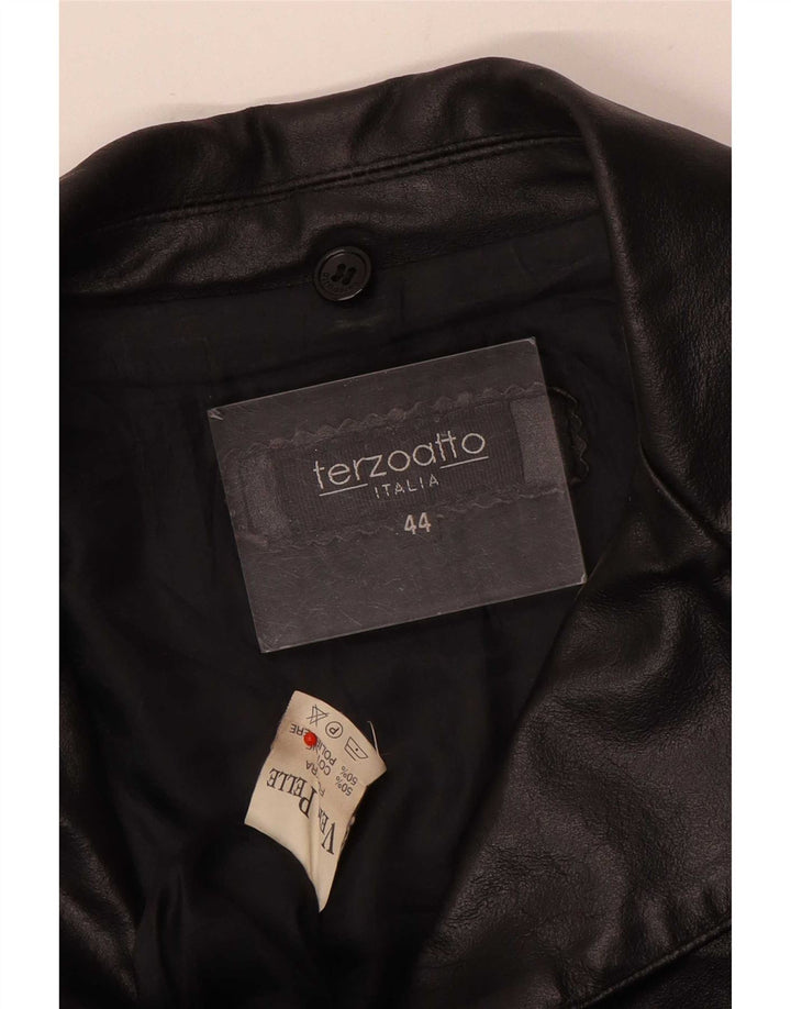 Terzoatto Womens Leather Jacket IT 44 Medium Black
