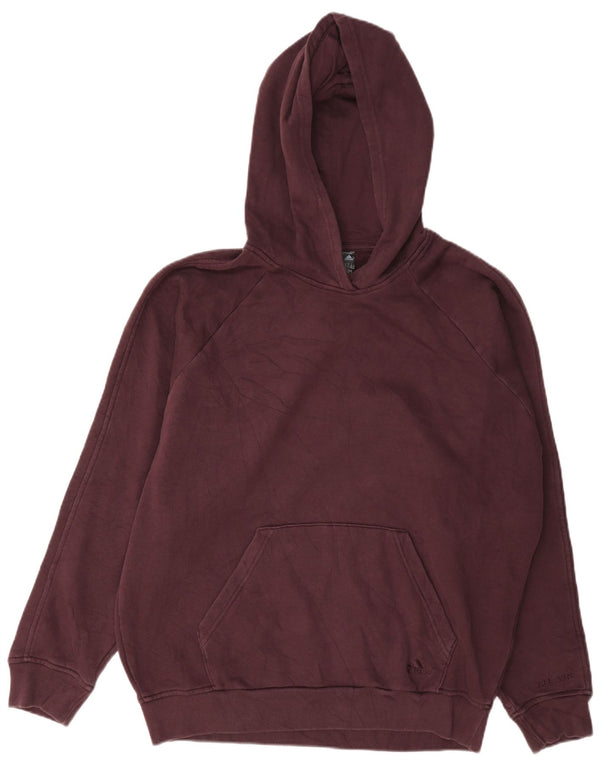 Adidas Womens Oversized Hoodie Jumper UK 12/14 Medium Burgundy Cotton