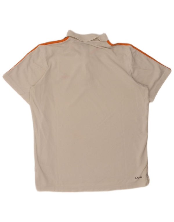Adidas Mens Clima 365 Graphic Polo Shirt Large White Cotton