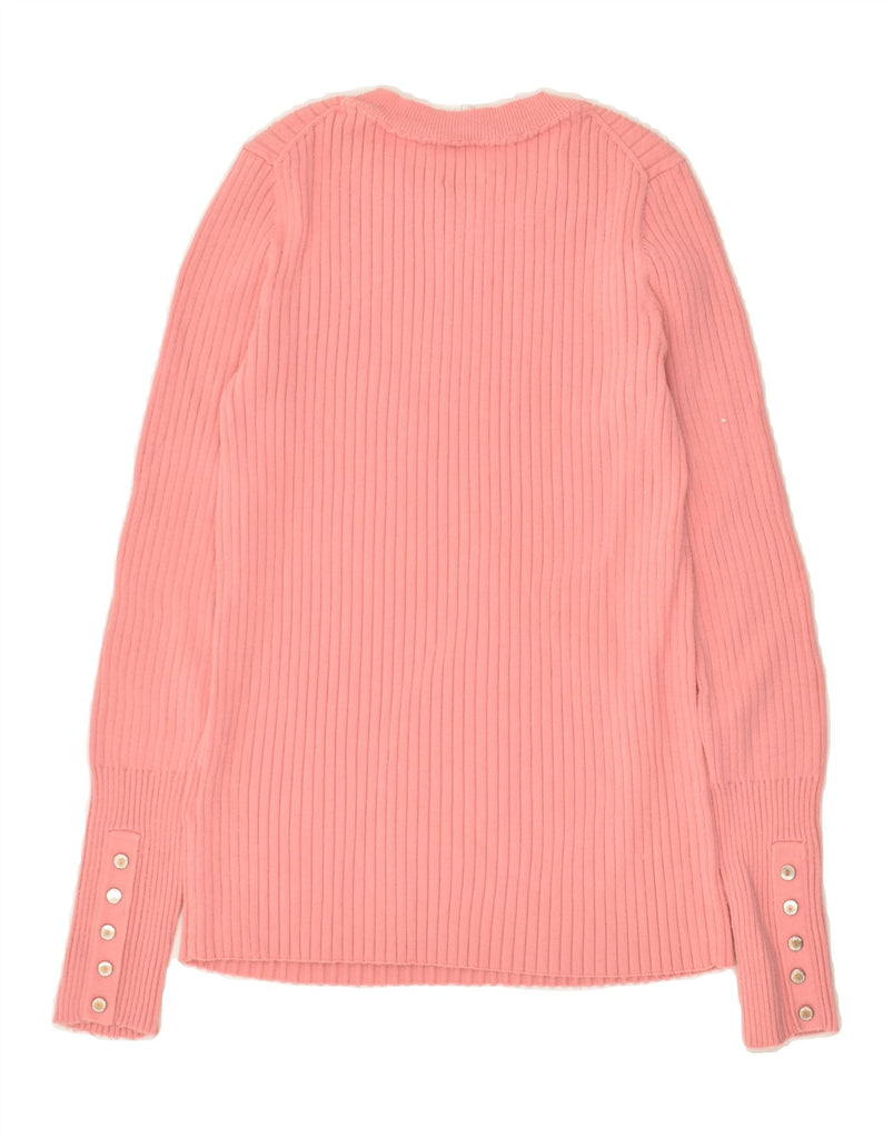 TOMMY HILFIGER Womens Boat Neck Jumper Sweater UK 4 XS Pink Cotton | Vintage Tommy Hilfiger | Thrift | Second-Hand Tommy Hilfiger | Used Clothing | Messina Hembry 