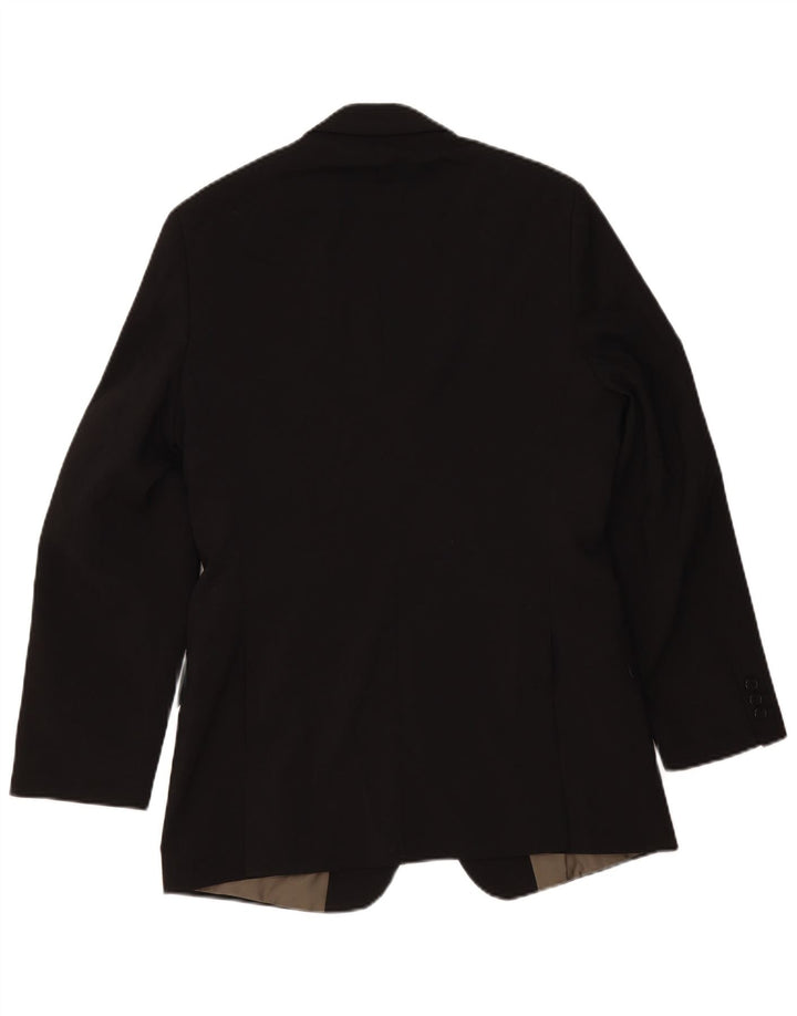 Marks & Spencer Mens 3 Button Blazer Jacket UK 38 Medium Black Polyester
