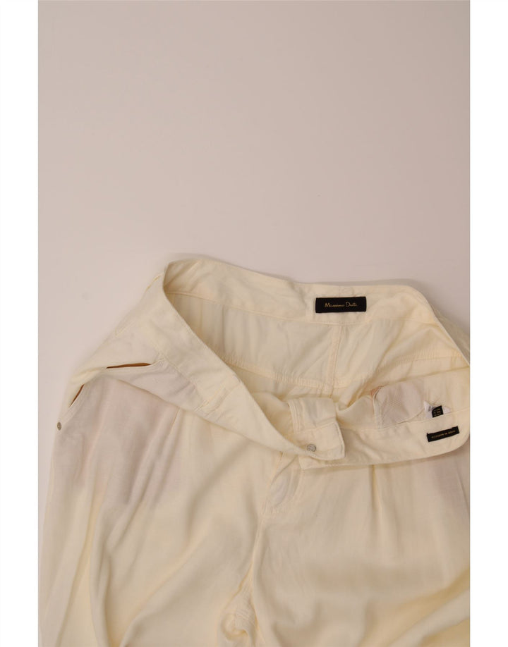 MASSIMO DUTTI Womens Slim Chino Trousers US 12 Large W34 L29 White Vintage Massimo Dutti and Second-Hand Massimo Dutti from Messina Hembry 