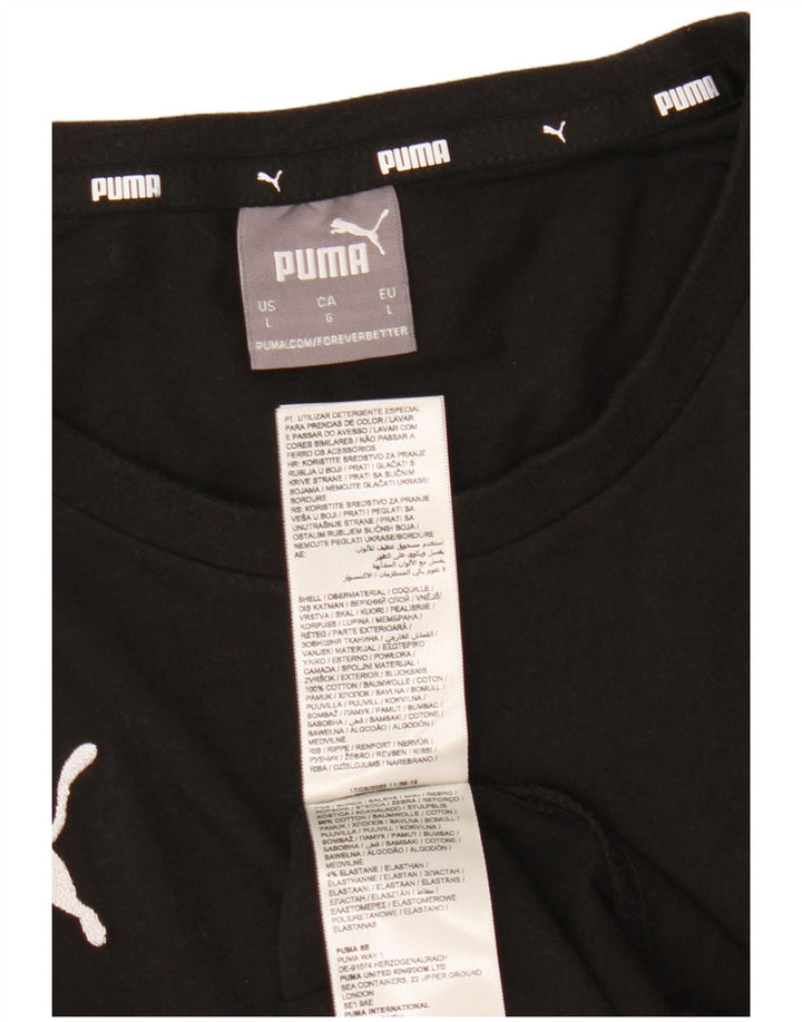 Puma Mens T-Shirt Top Large Black Cotton