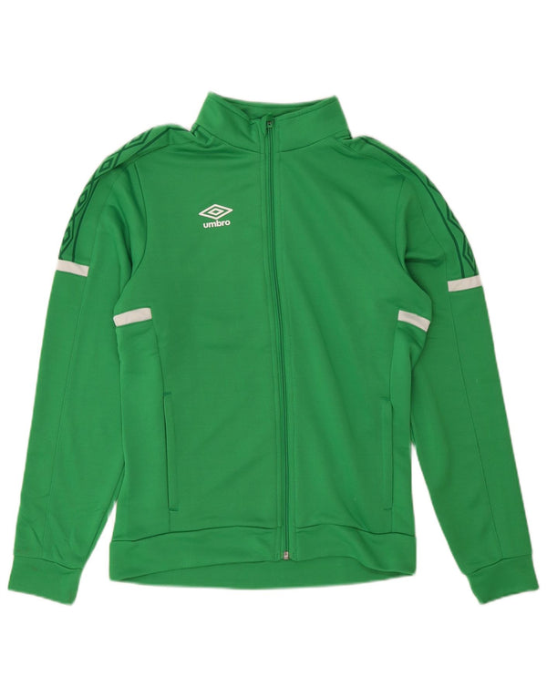 Umbro Boys Graphic Tracksuit Top Jacket 13-14 Years XL Green Polyester