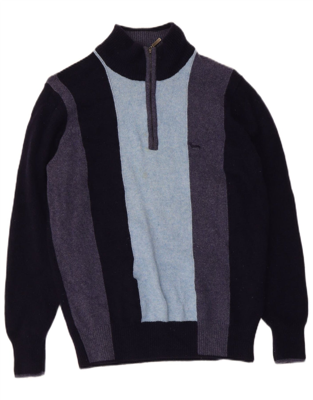 Harmont & Blaine Womens Zip Neck Jumper Sweater UK 12 Medium Navy Blue