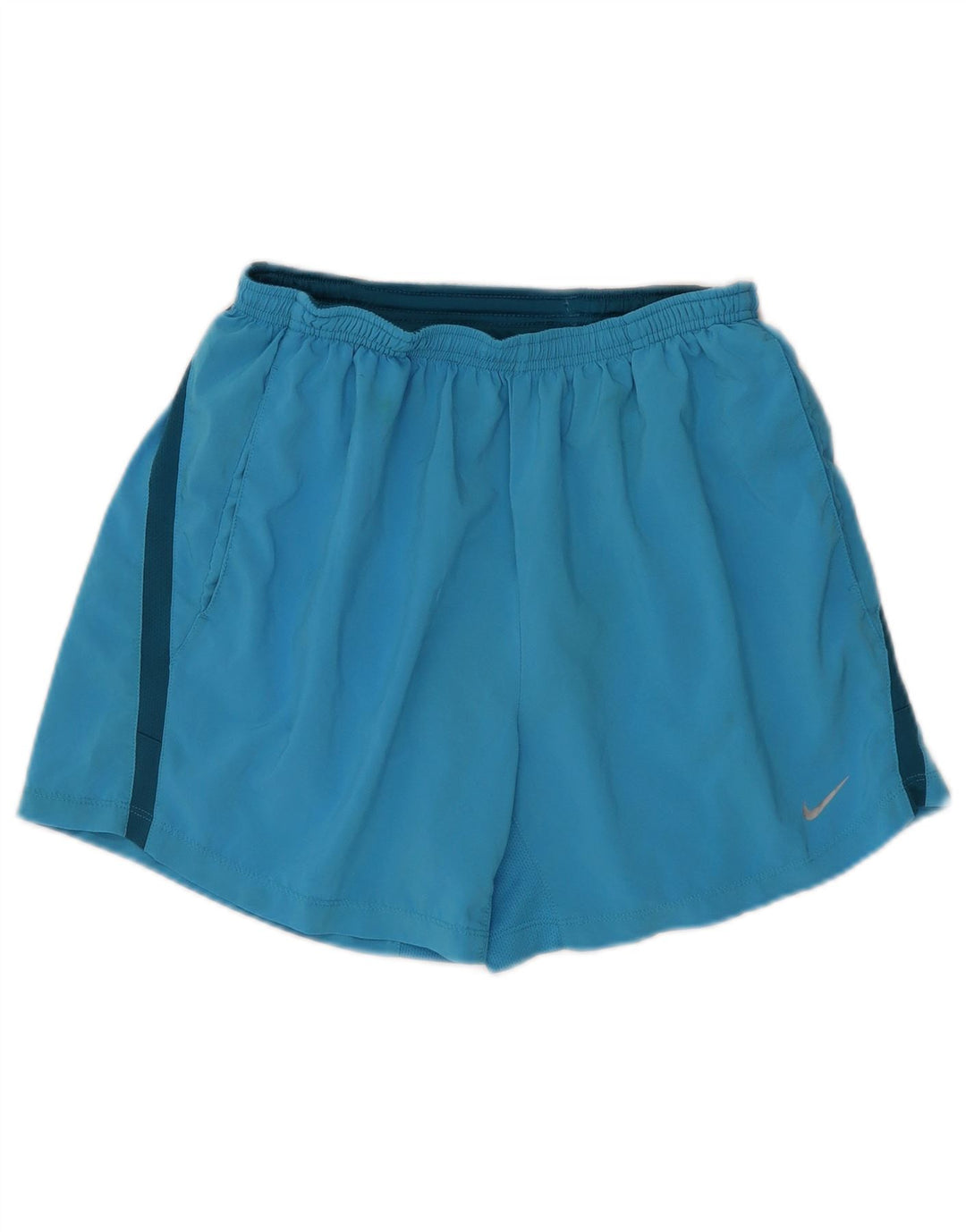 NIKE Womens Dri Fit Sport Shorts UK 14 Medium  Blue Polyester