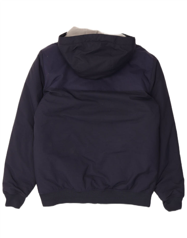 Adidas Mens Hooded Windbreaker Jacket UK 38 Medium Navy Blue Polyester