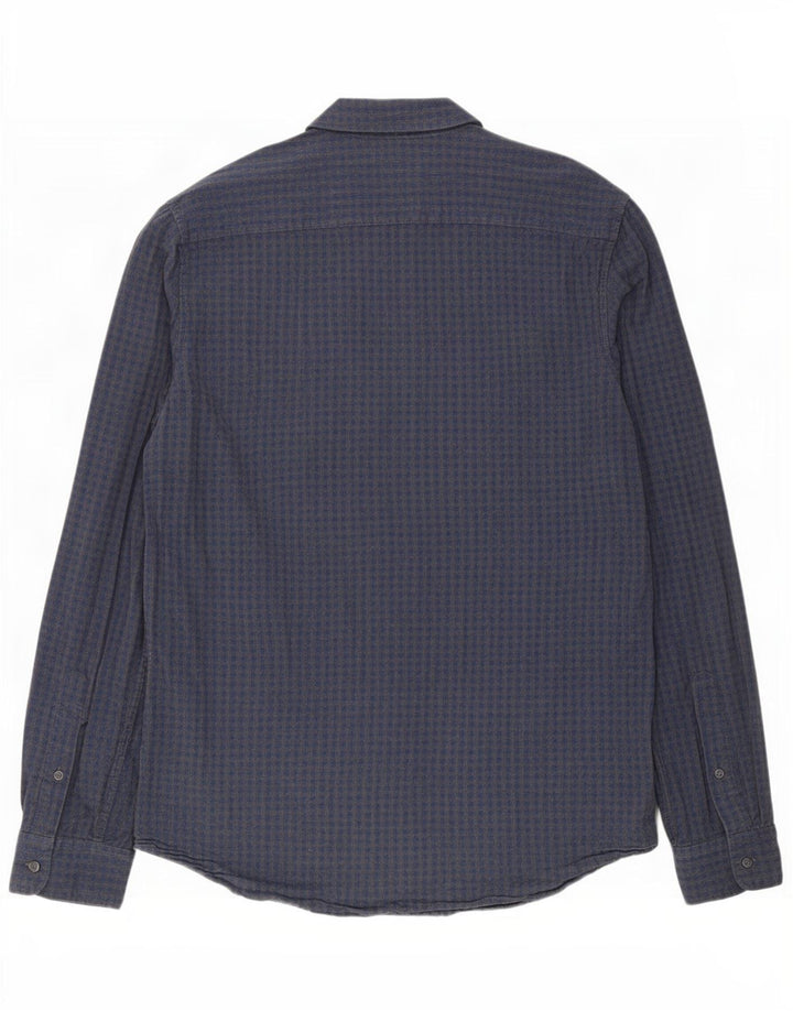 Jack Wills Mens Slim Fit Shirt Medium Navy Blue Gingham Cotton