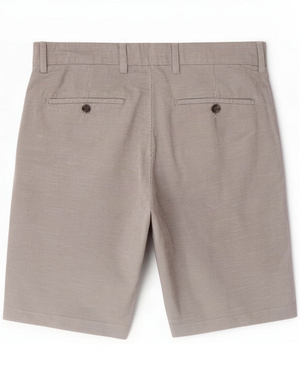 Marks & Spencer Mens Chino Shorts Medium W30 Grey Pinstripe Linen