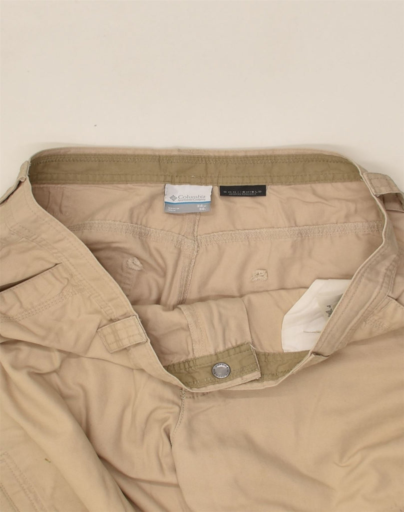 COLUMBIA Mens Omni-Shield Straight Chino Trousers W34 L30  Beige Cotton | Vintage Columbia | Thrift | Second-Hand Columbia | Used Clothing | Messina Hembry 