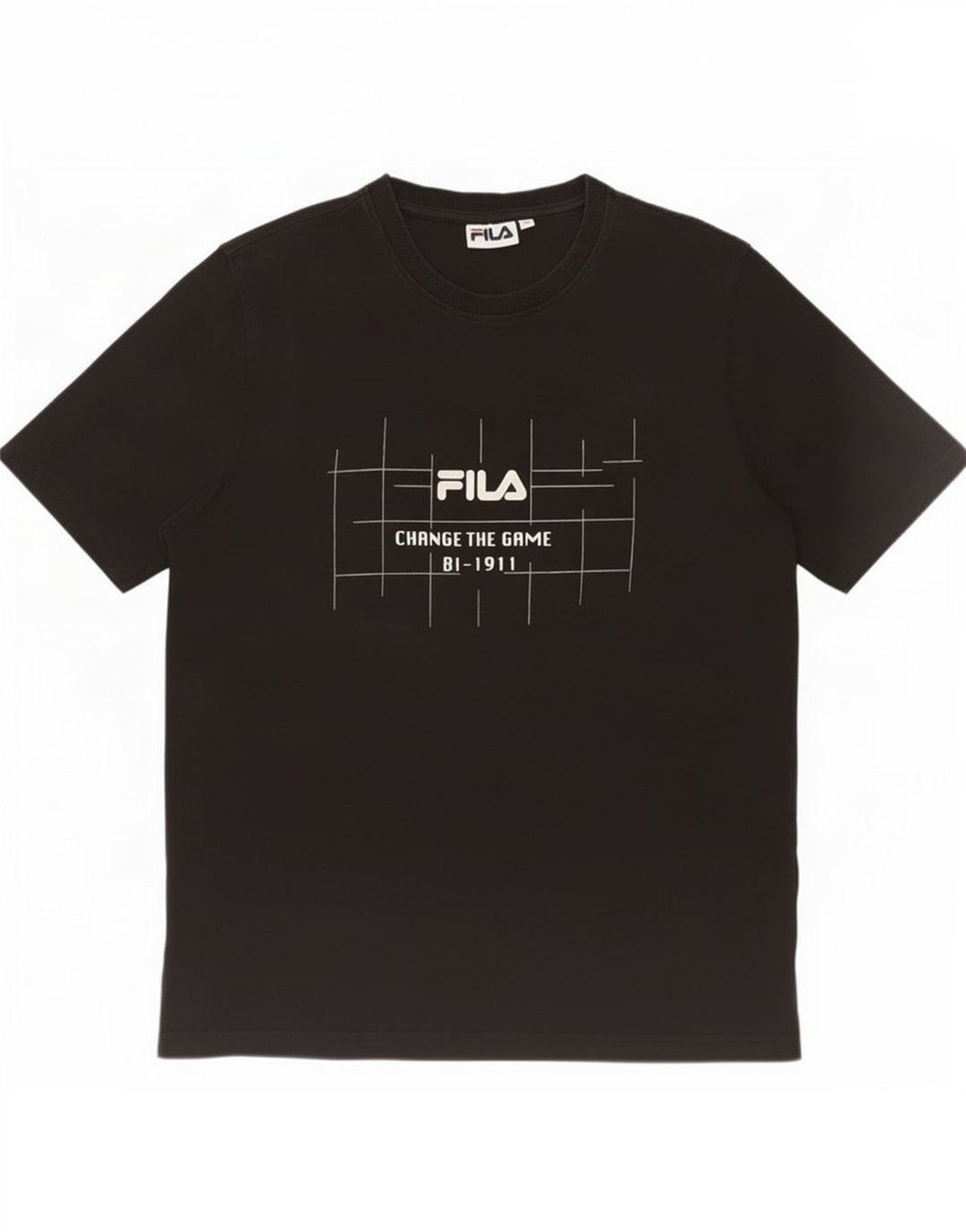 Fila Mens Graphic T-Shirt Top Medium Black Cotton