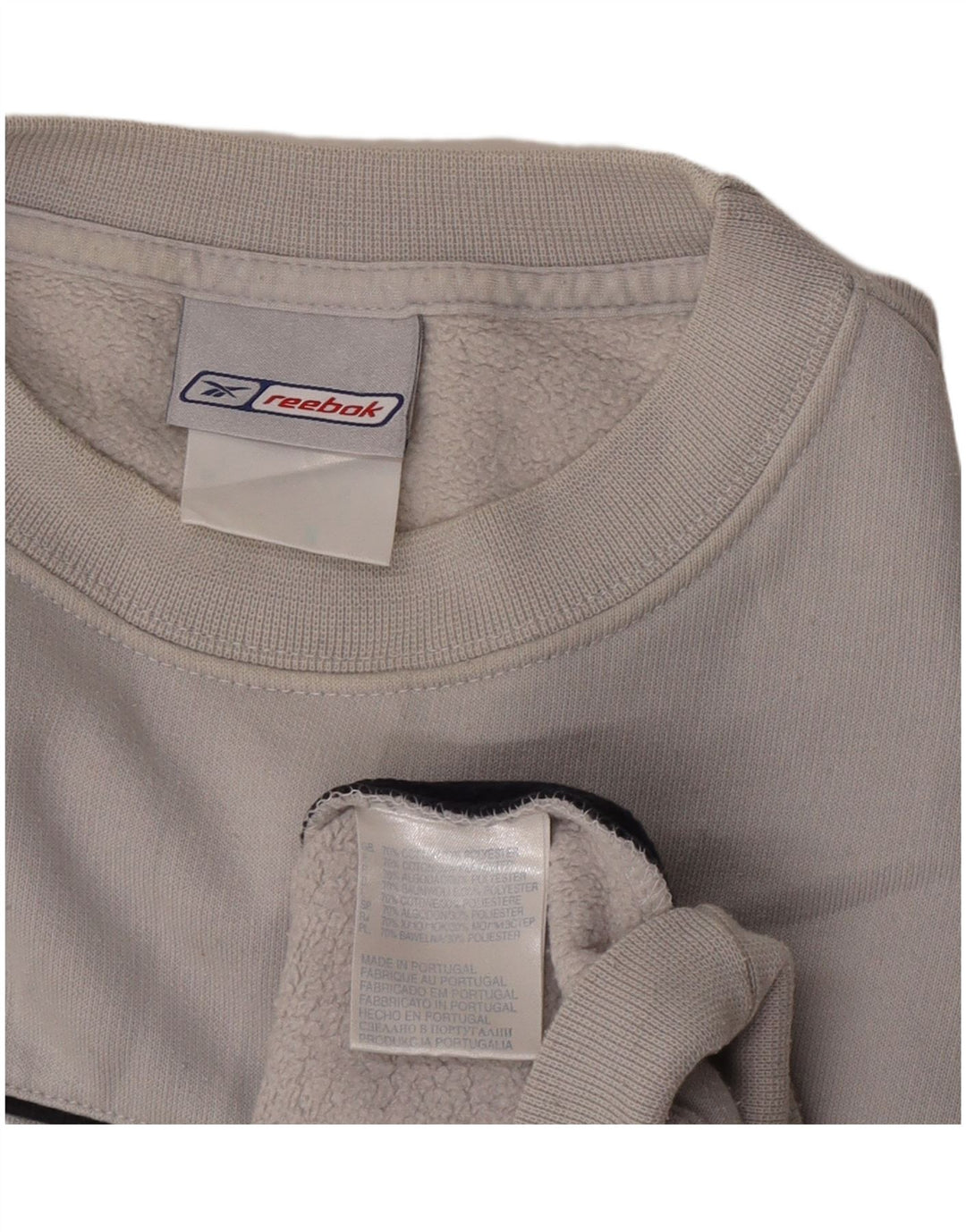 Reebok Mens Graphic Sweatshirt Jumper XL Grey Colourblock Cotton