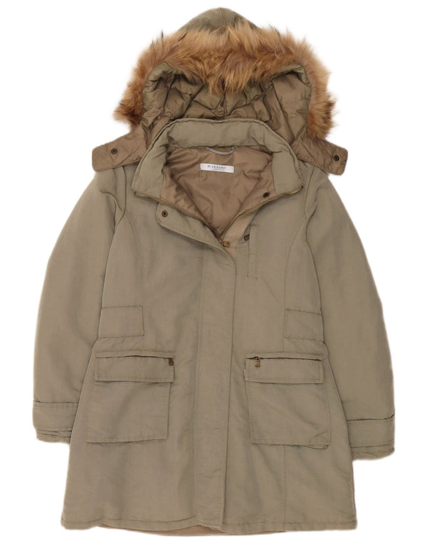 Marella Womens Hooded Oversized Padded Coat UK 8 Small Khaki Polyamide