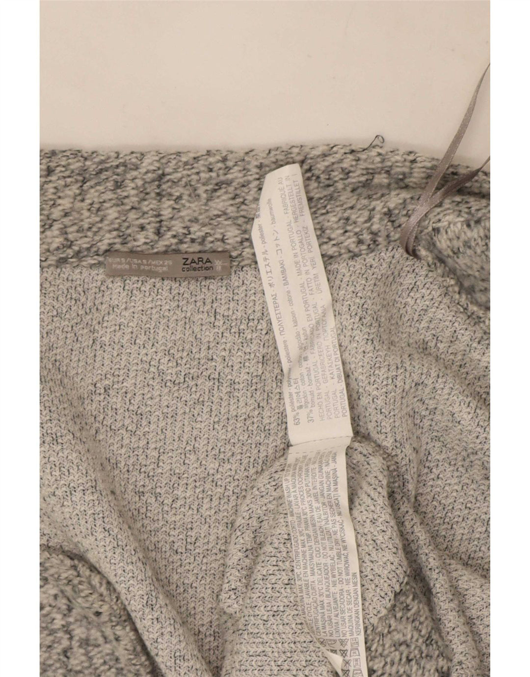 Zara Womens Oversized Longline Cardigan Sweater UK 10 Small Grey Flecked
