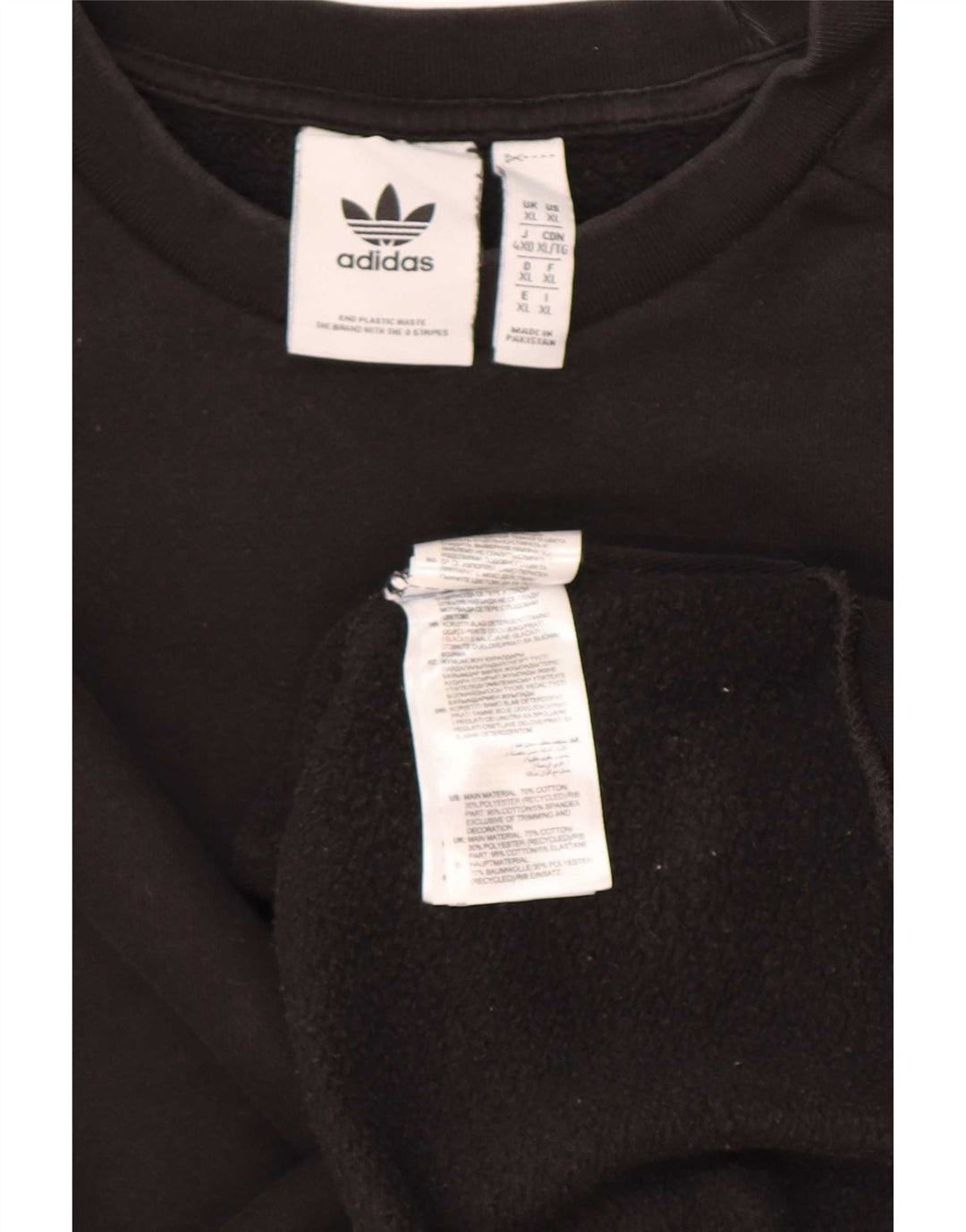 Adidas Mens Sweatshirt Jumper XL Black Cotton