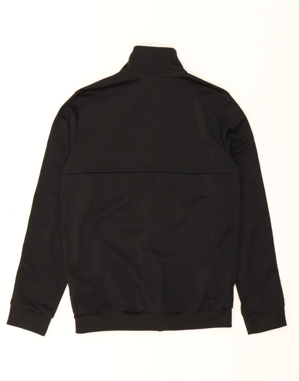 Adidas Boys Tracksuit Top Jacket 11-12 Years Black Polyester