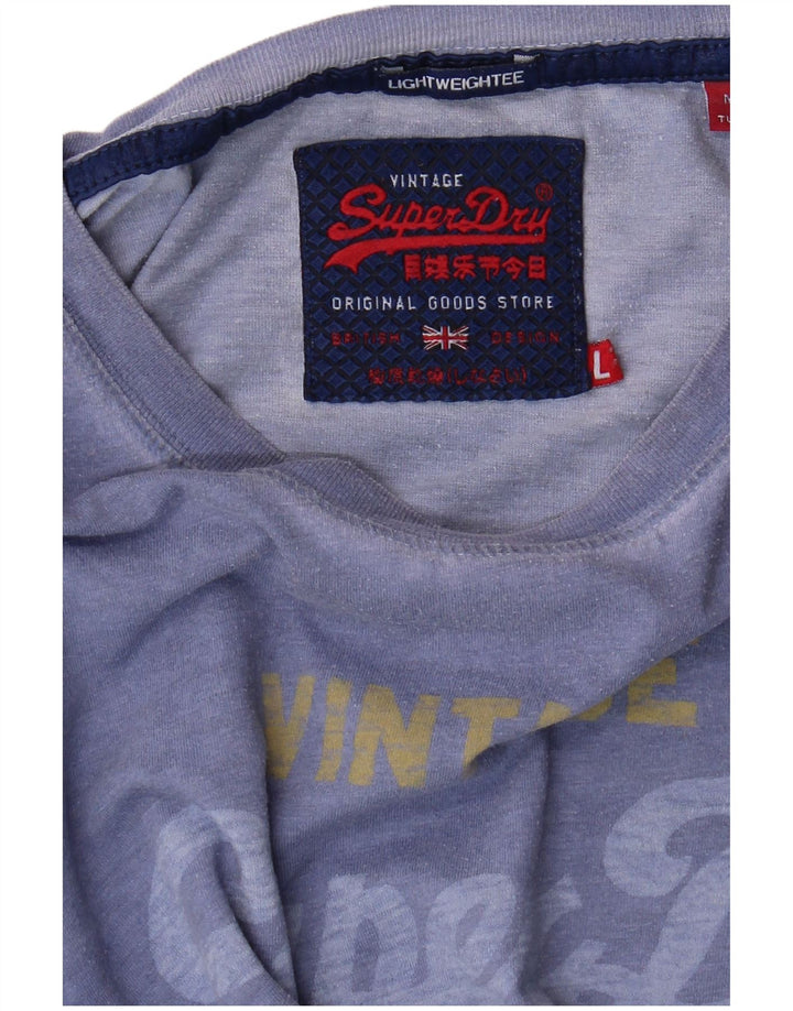 Superdry Mens Graphic T-Shirt Top Large Blue
