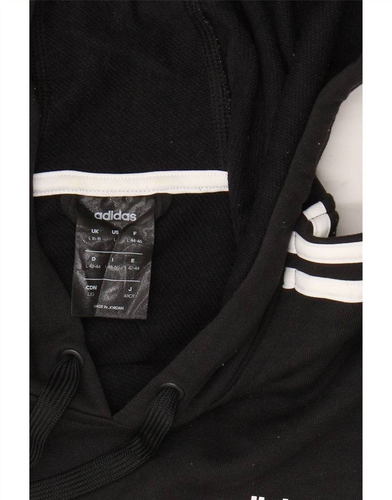 ADIDAS Womens Climalite Hoodie Jumper UK 16/18 Large Black Polyester Vintage Adidas and Second-Hand Adidas from Messina Hembry 