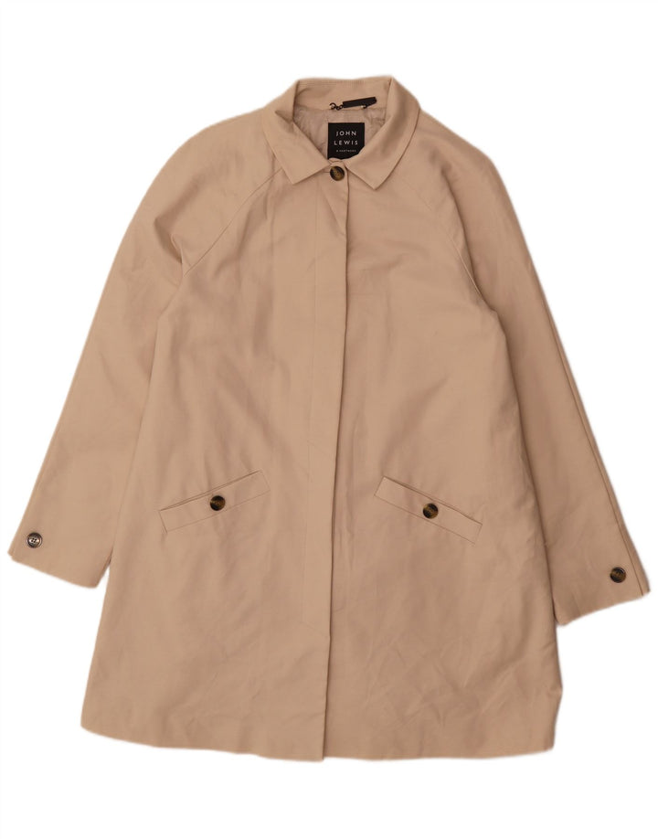John Lewis Womens Trench Coat UK 10 Small Beige Cotton