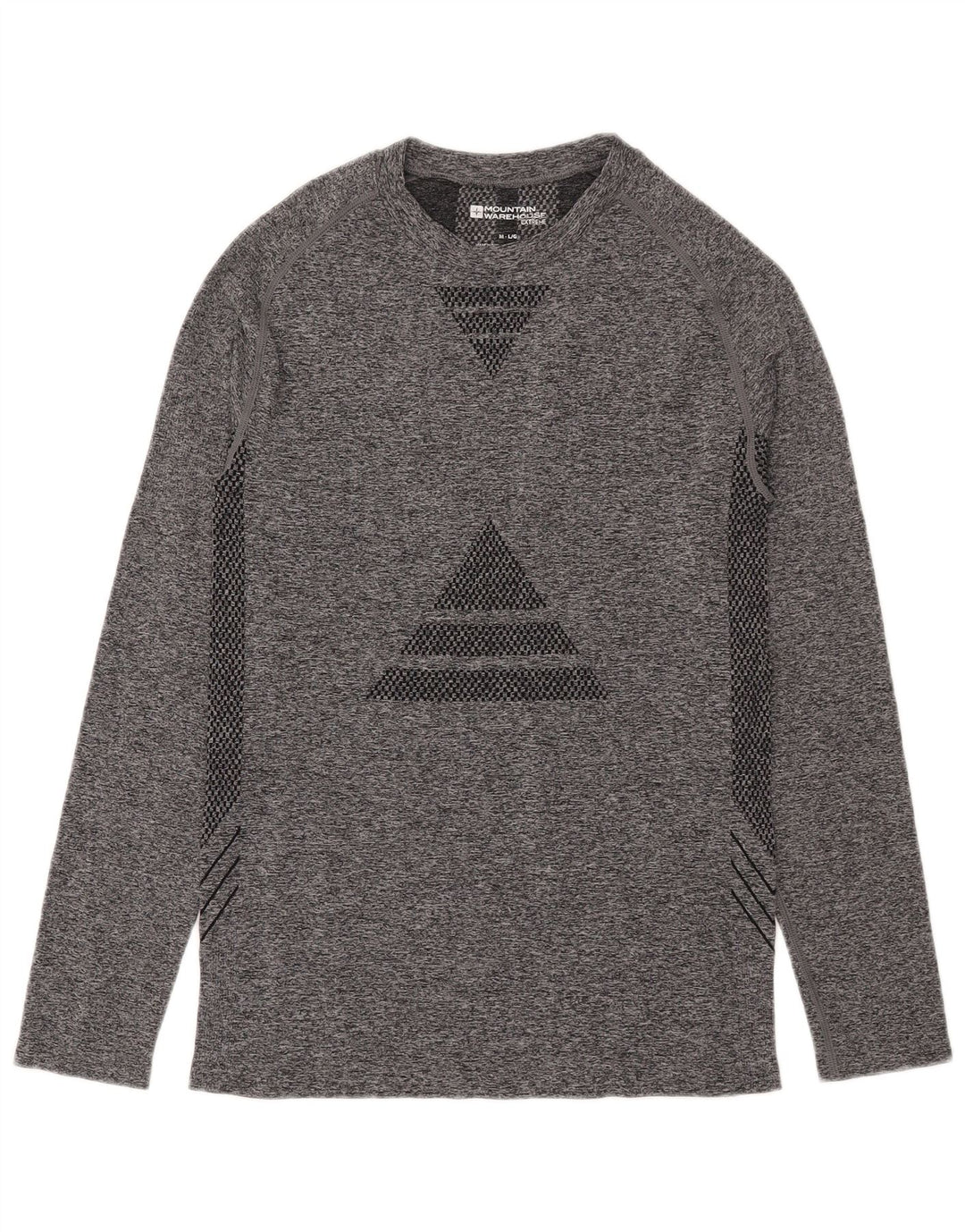 Mountain Warehouse Mens Top Long Sleeve Medium Grey Geometric Polyamide