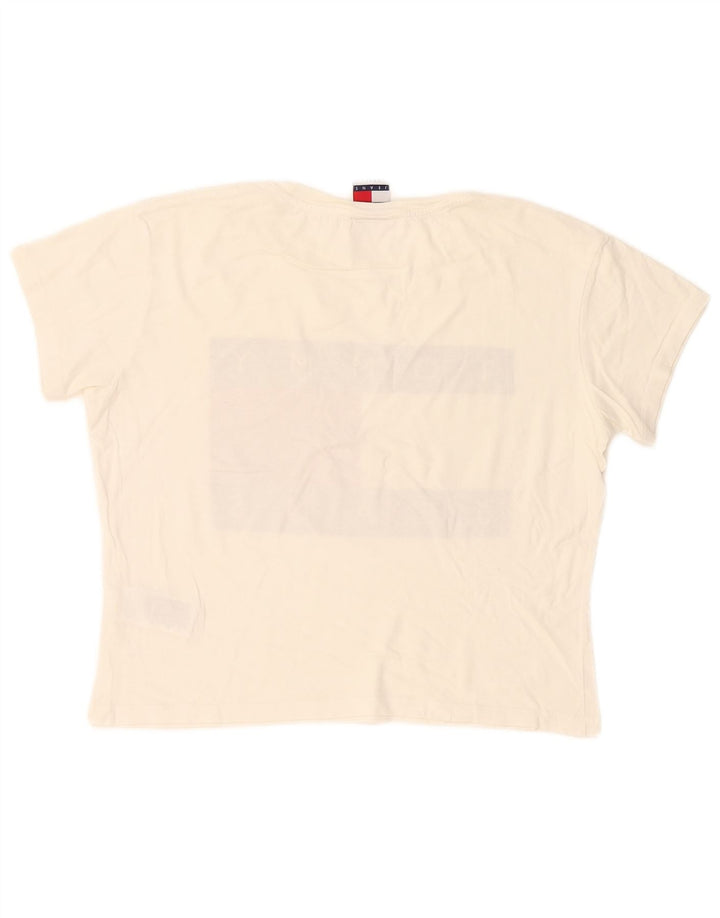 Tommy Hilfiger Womens Oversized Graphic T-Shirt Top UK 10 Small White