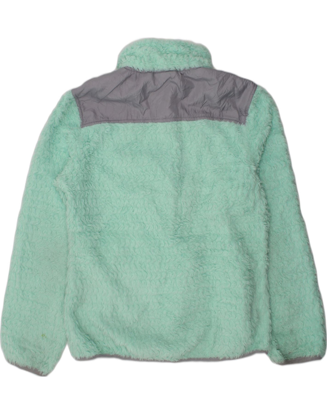 REEBOK Girls Fleece Jacket 10-11 Years Medium Blue Colourblock Polyester | Vintage Reebok | Thrift | Second-Hand Reebok | Used Clothing | Messina Hembry 