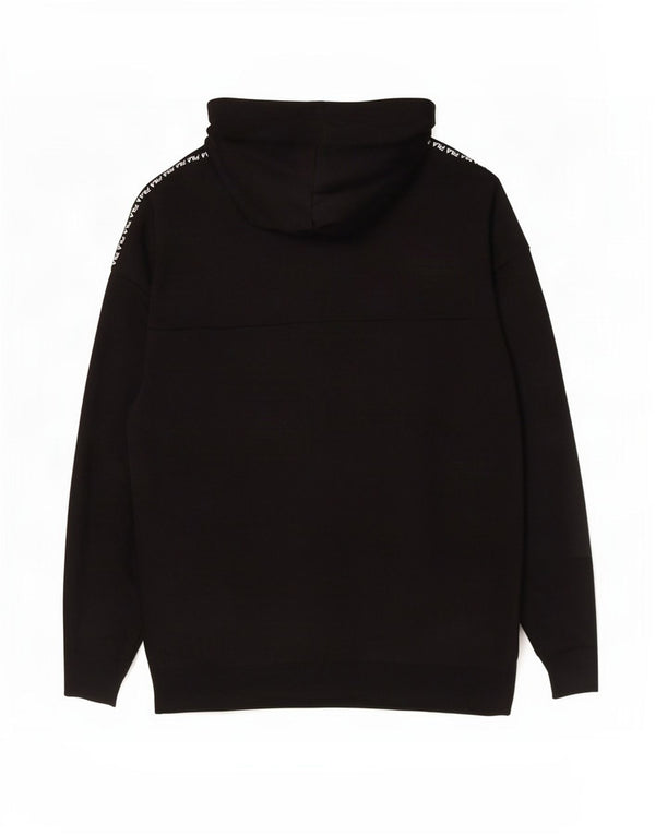 Fila Mens Hoodie Jumper Small Black Cotton