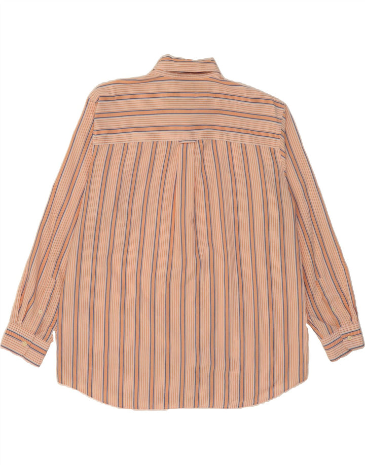 CHAPS Mens Shirt 2XL Orange Striped Cotton Vintage Chaps and Second-Hand Chaps from Messina Hembry 