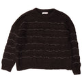 ZARA Womens Oversized Crew Neck Jumper Sweater UK 10 Small Black Striped