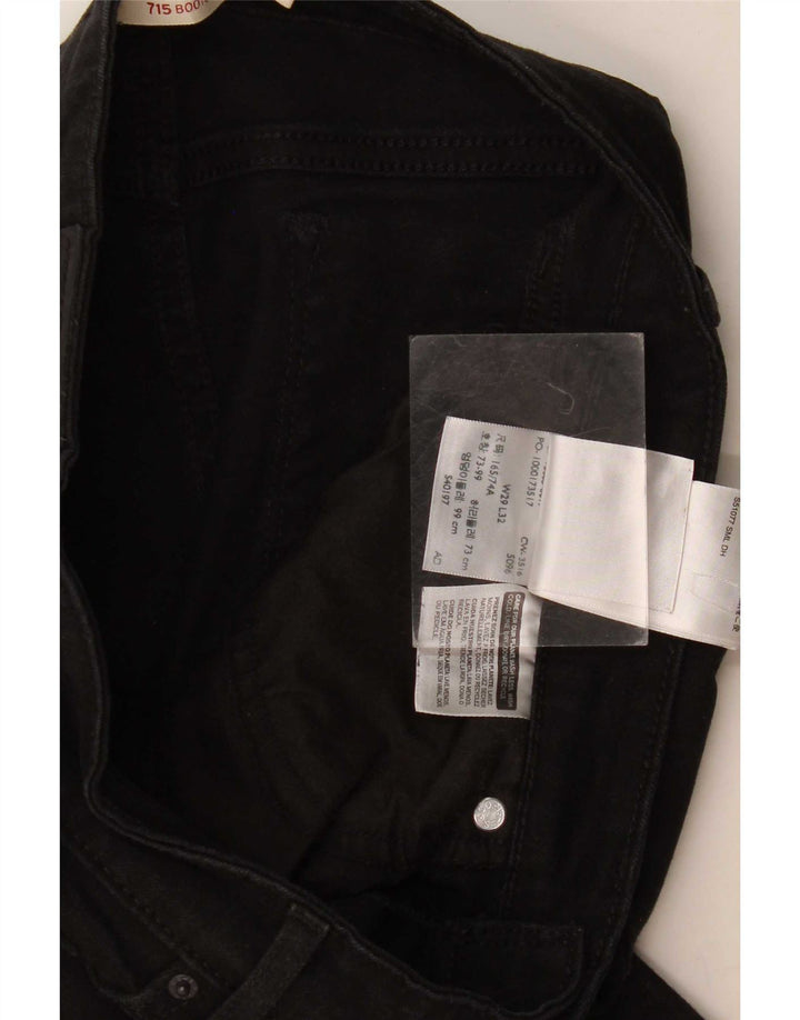 Levi's Womens 715 Bootcut Jeans W29 L29 Black Cotton