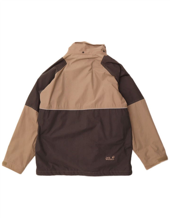 Jack Wolfskin Mens Rain Jacket UK 42 XL Beige Colourblock Polyester