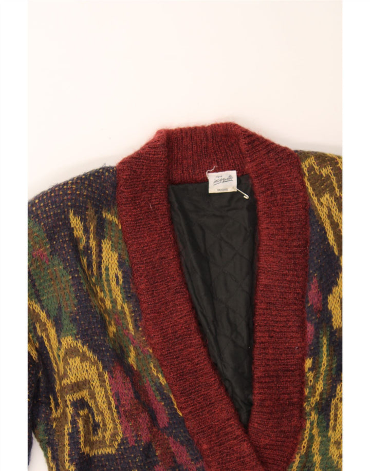 INCOGNITO Womens Cardigan Sweater IT 40/42 Medium Burgundy Colourblock