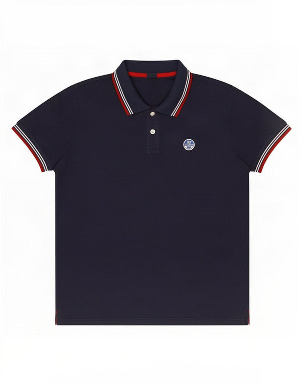 North Sails Mens Polo Shirt Large Navy Blue Cotton
