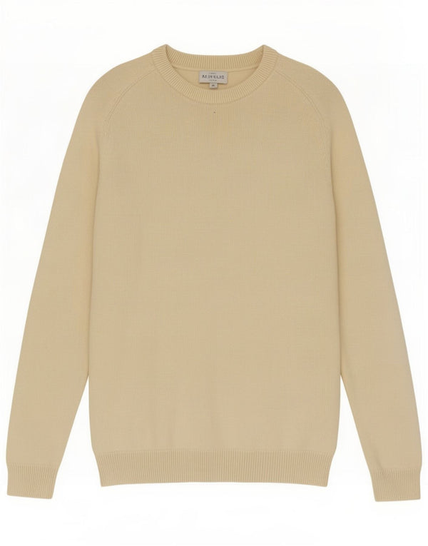 Zara Womens Oversized Boat Neck Jumper Sweater UK 14 Medium Yellow Cotton
