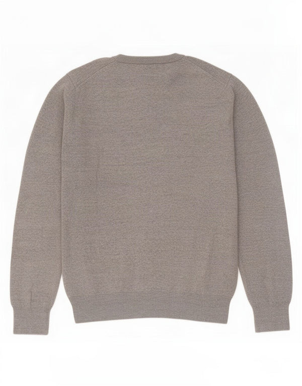 Marks & Spencer Mens V-Neck Jumper Sweater Medium Grey Cotton
