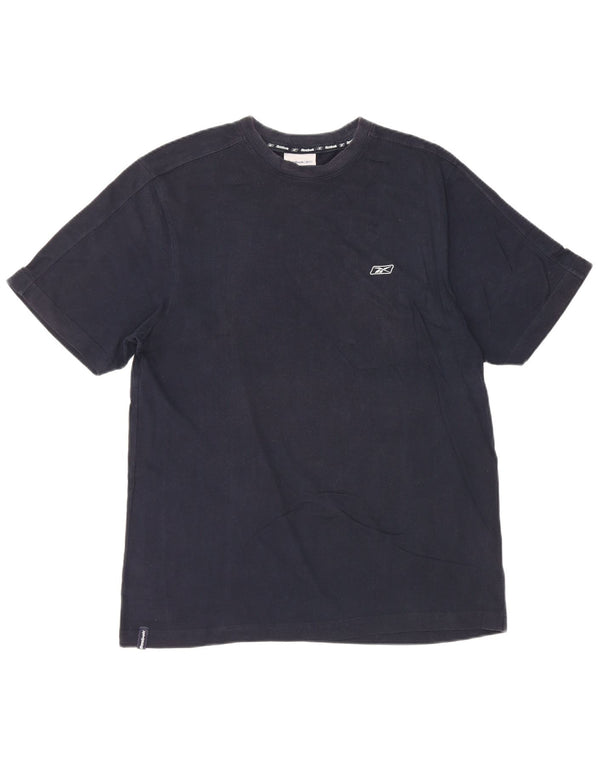 REEBOK Mens T-Shirt Top Large Navy Blue