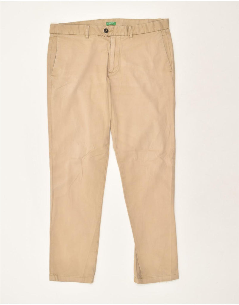 BENETTON Mens Slim Chino Trousers W36 L30  Beige | Vintage Benetton | Thrift | Second-Hand Benetton | Used Clothing | Messina Hembry 