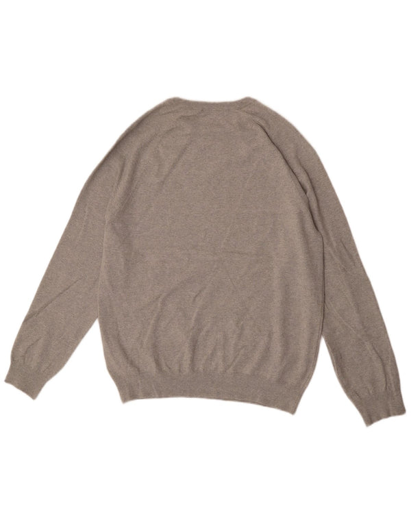 French Connection Mens Crew Neck Jumper Sweater Medium Grey Cotton