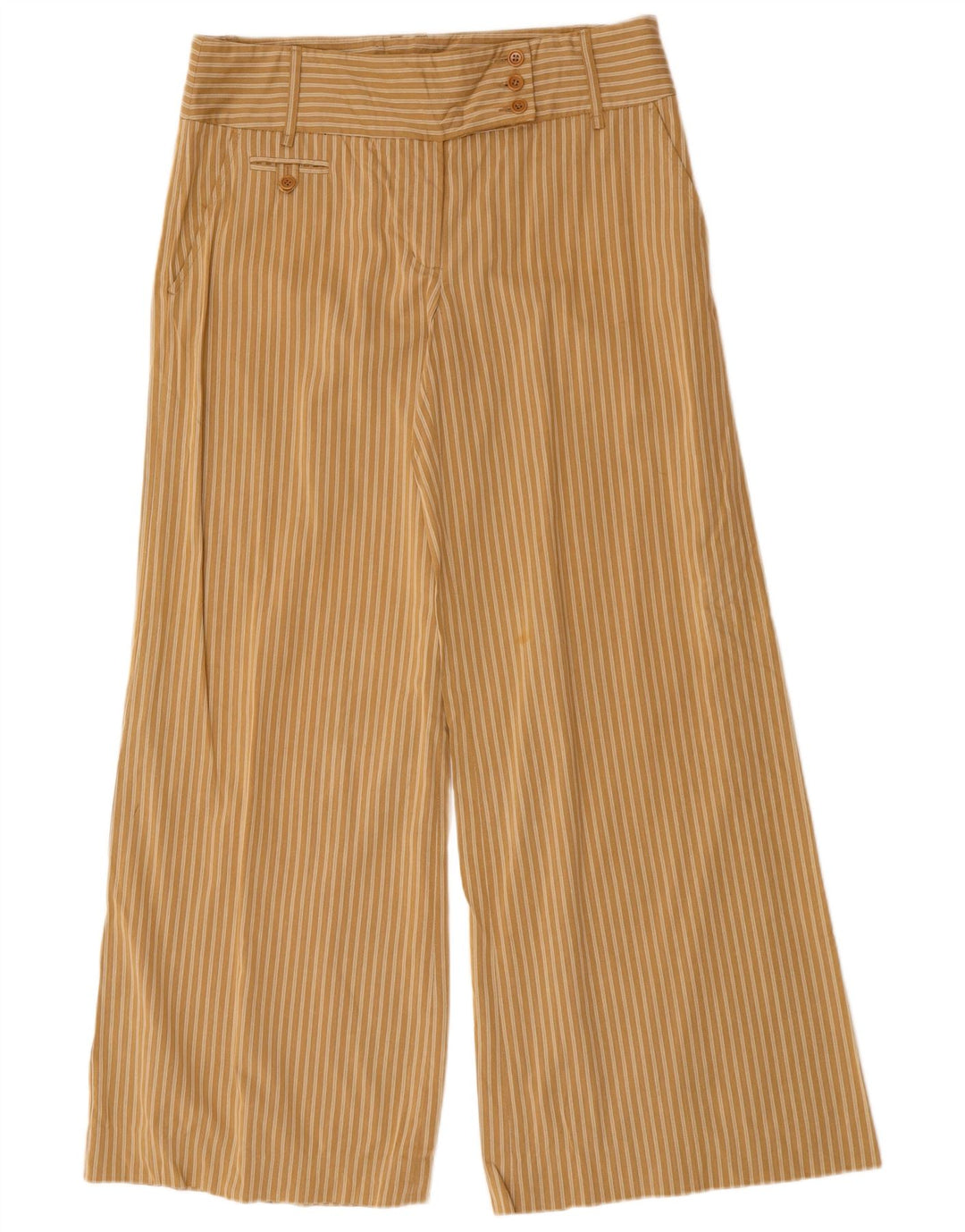 MAX MARA Womens Wide Leg Casual Trousers US 10 Large W34 L32 Brown Striped