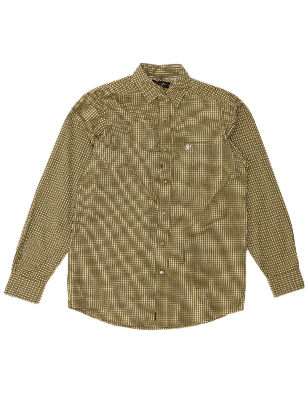 Ariat Mens Shirt Small Green Check Cotton