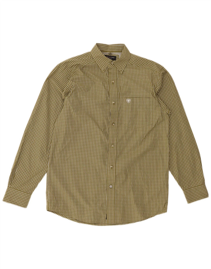 Ariat Mens Shirt Small Green Check Cotton