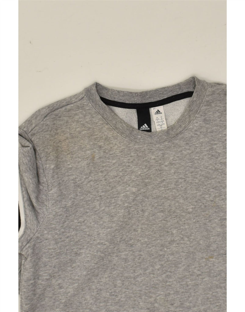 ADIDAS Womens Sweatshirt Jumper UK 8-10 Small Grey Cotton | Vintage Adidas | Thrift | Second-Hand Adidas | Used Clothing | Messina Hembry 