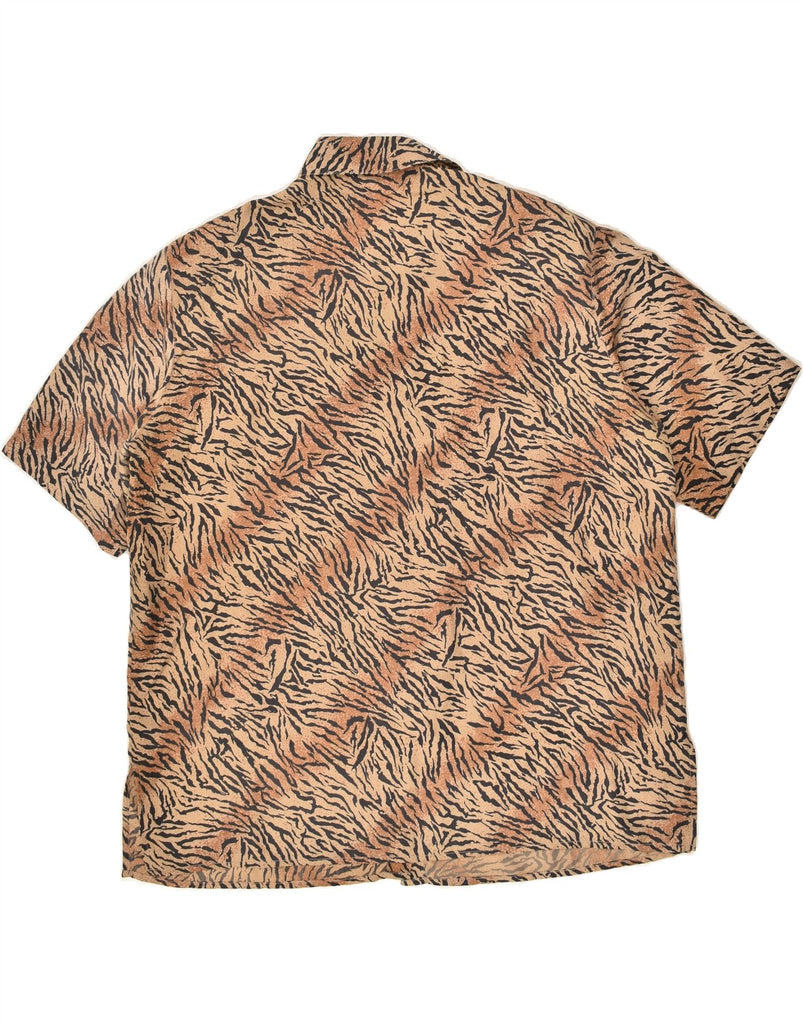 CITYLIFE Womens Short Sleeve Shirt IT 48 XL Brown Animal Print Silk | Vintage Citylife | Thrift | Second-Hand Citylife | Used Clothing | Messina Hembry 
