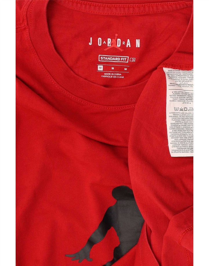 Jordan Mens Standard Fit Graphic T-Shirt Top Medium Red Cotton